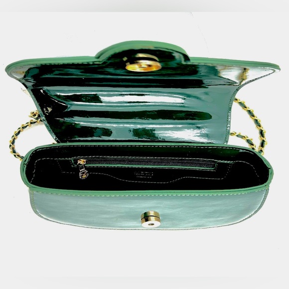 Valentino Orlandi Evening Bag with Top Handle and Removable Strap Forrest Green - Picture 2 of 5